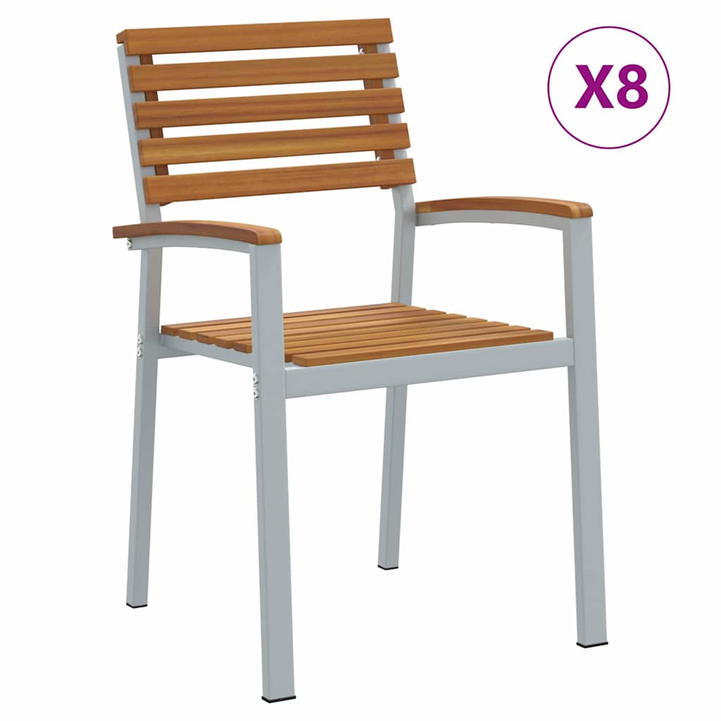 Outdoor Chair Garden 6 Pcs Brown 56 X 57 87 Cm Solid Acacia Wood 56 X 57 X 87 Cm