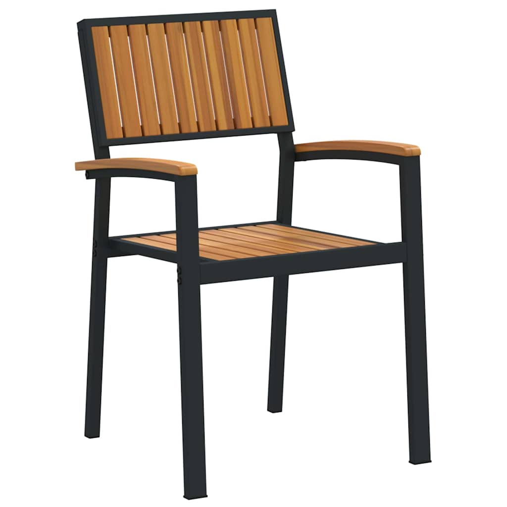 Stacking Chair 6 Pcs Brown 56 X 57 X 87 Cm Solid Acacia Wood