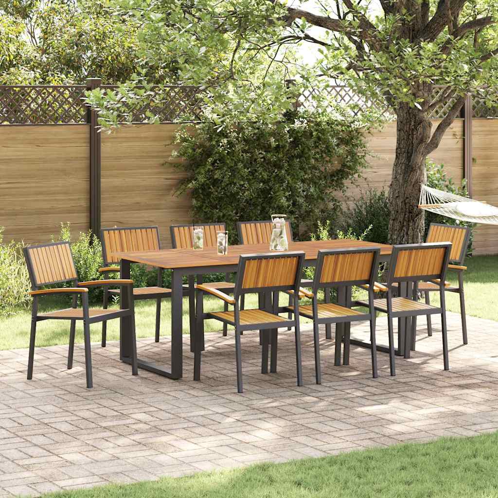 Stacking Chair 6 Pcs Brown 56 X 57 X 87 Cm Solid Acacia Wood