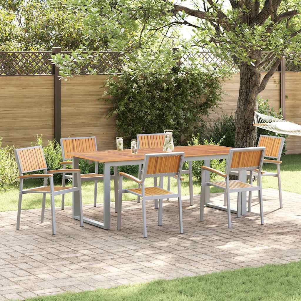 Stacking Chair 6 Pcs Brown 56 X 57 X 87 Cm Solid Acacia Wood