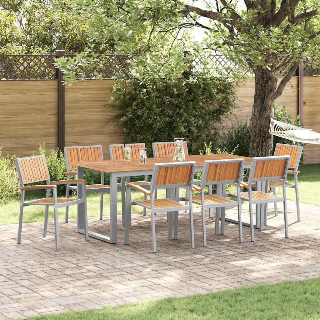 Stacking Chair 6 Pcs Brown 56 X 57 X 87 Cm Solid Acacia Wood