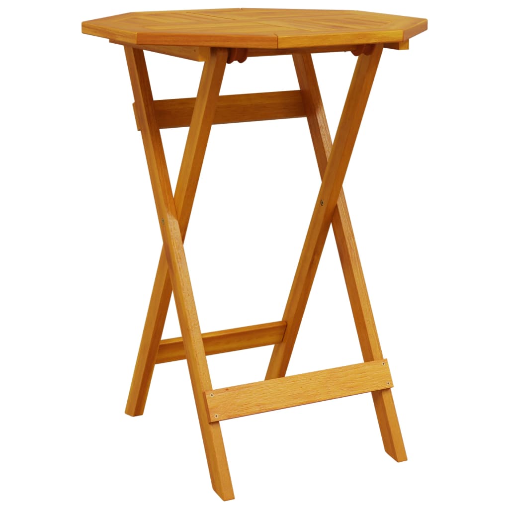 3 Piece Folding Bistro Set Solid Wood Acacia Without Armrests