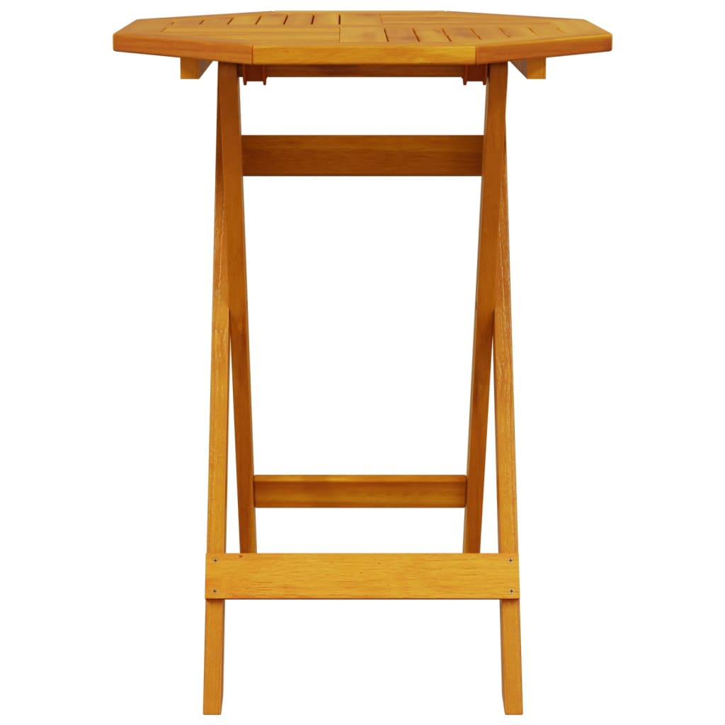 3 Piece Folding Bistro Set Solid Wood Acacia Without Armrests
