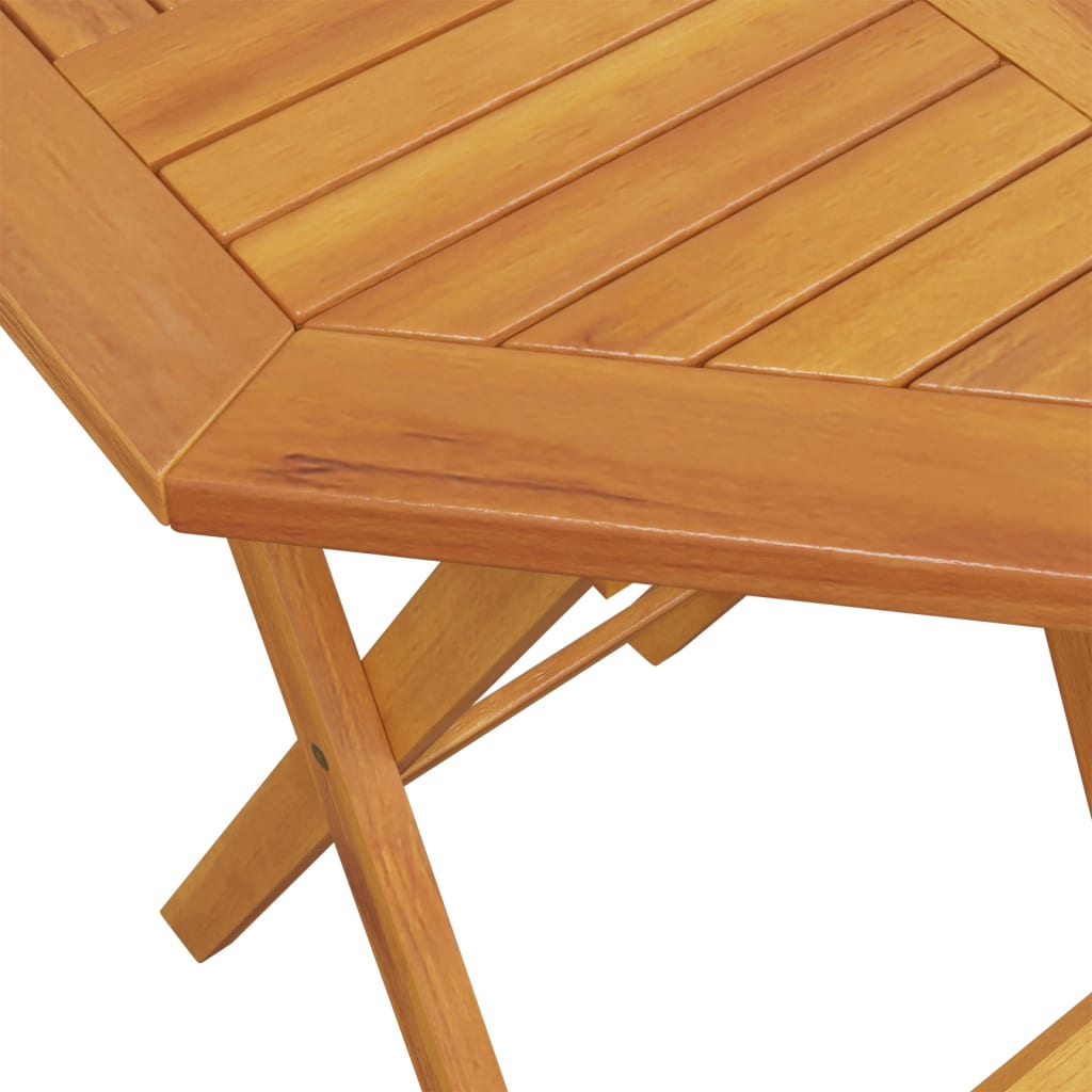 3 Piece Folding Bistro Set Solid Wood Acacia Without Armrests