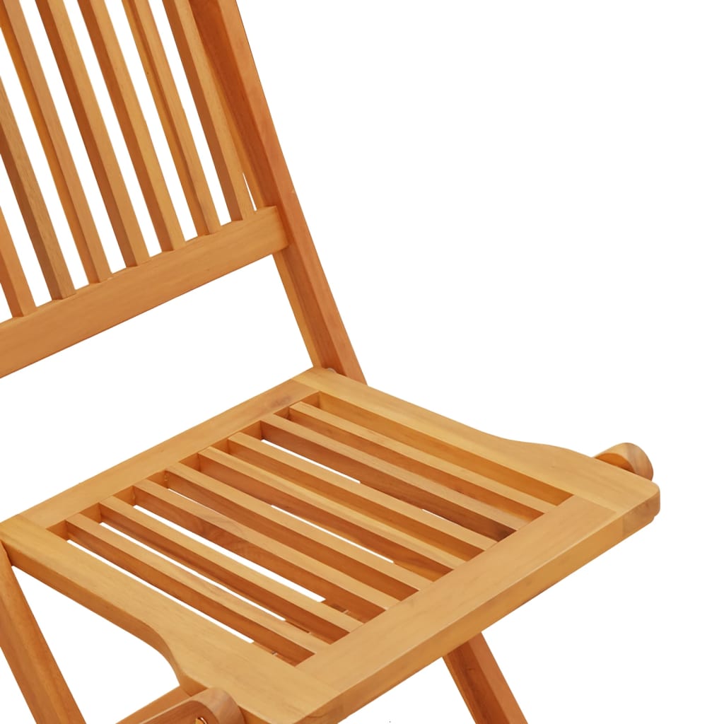 3 Piece Folding Bistro Set Solid Wood Acacia Without Armrests