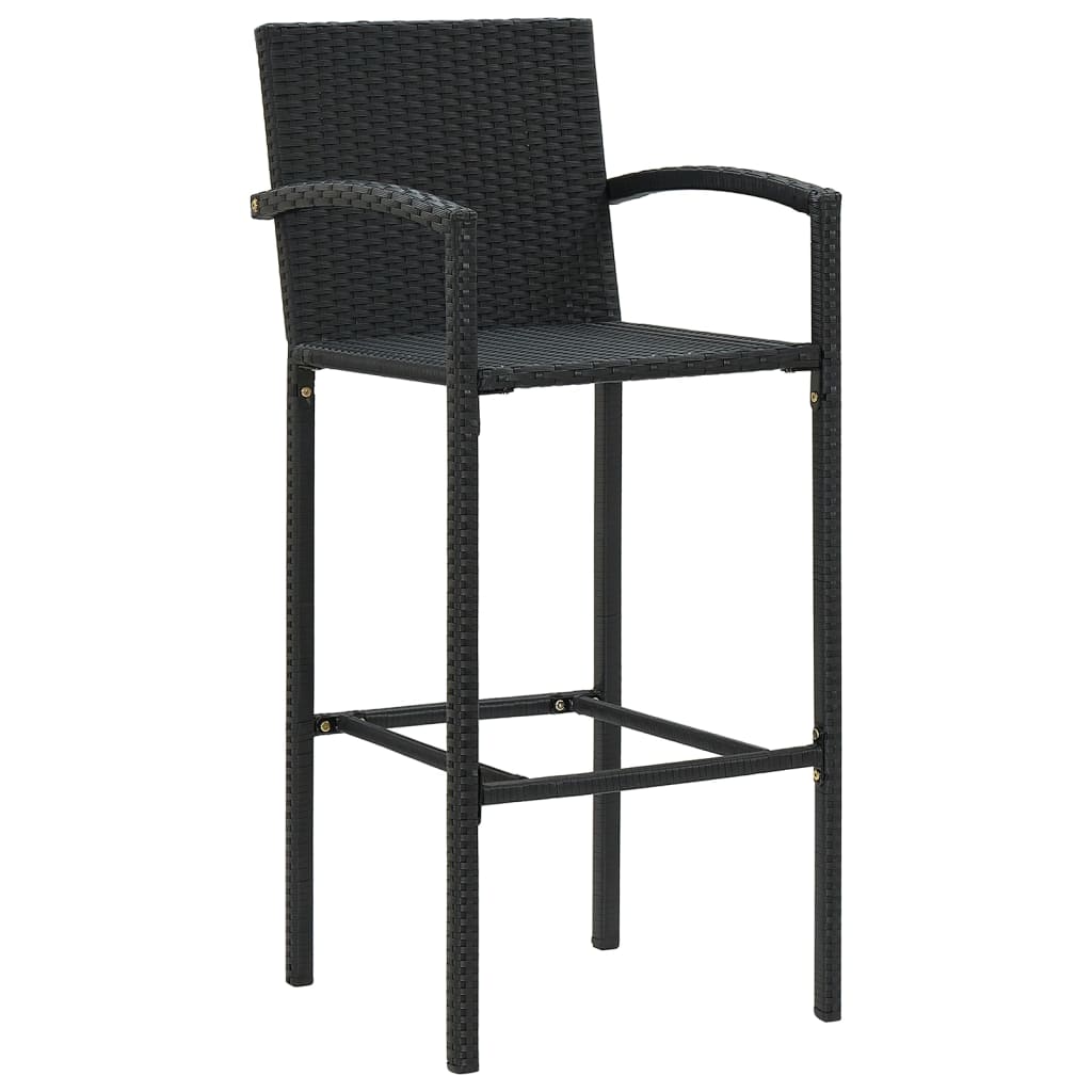5 Piece Garden Bar Set Solid Wood Acacia And Poly Rattan