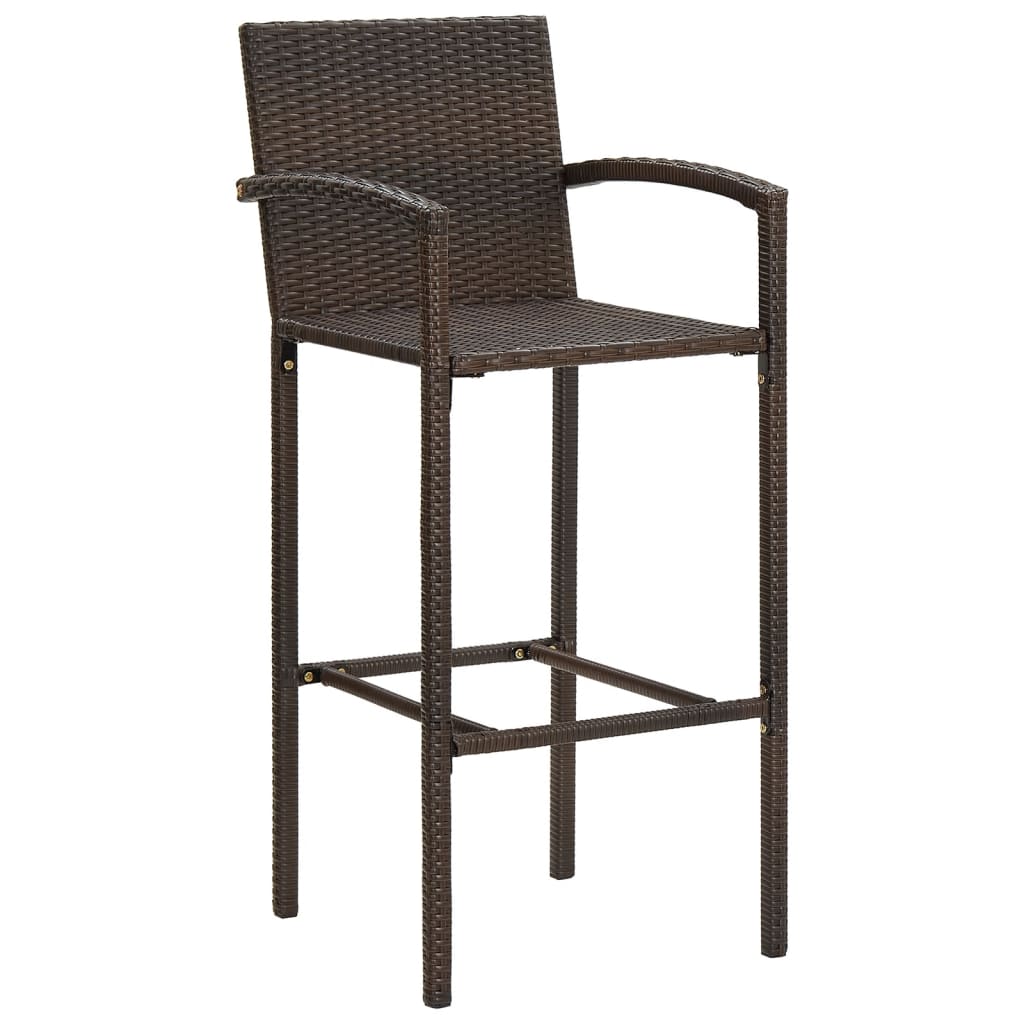 5 Piece Garden Bar Set Solid Wood Acacia And Poly Rattan