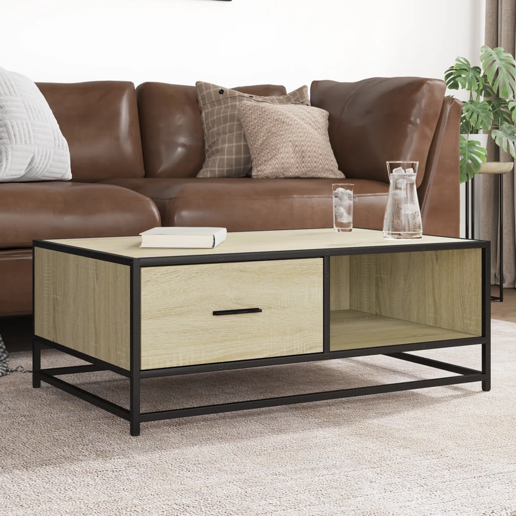Coffee Table 90X57X35 Cm Engineered Wood And Metal