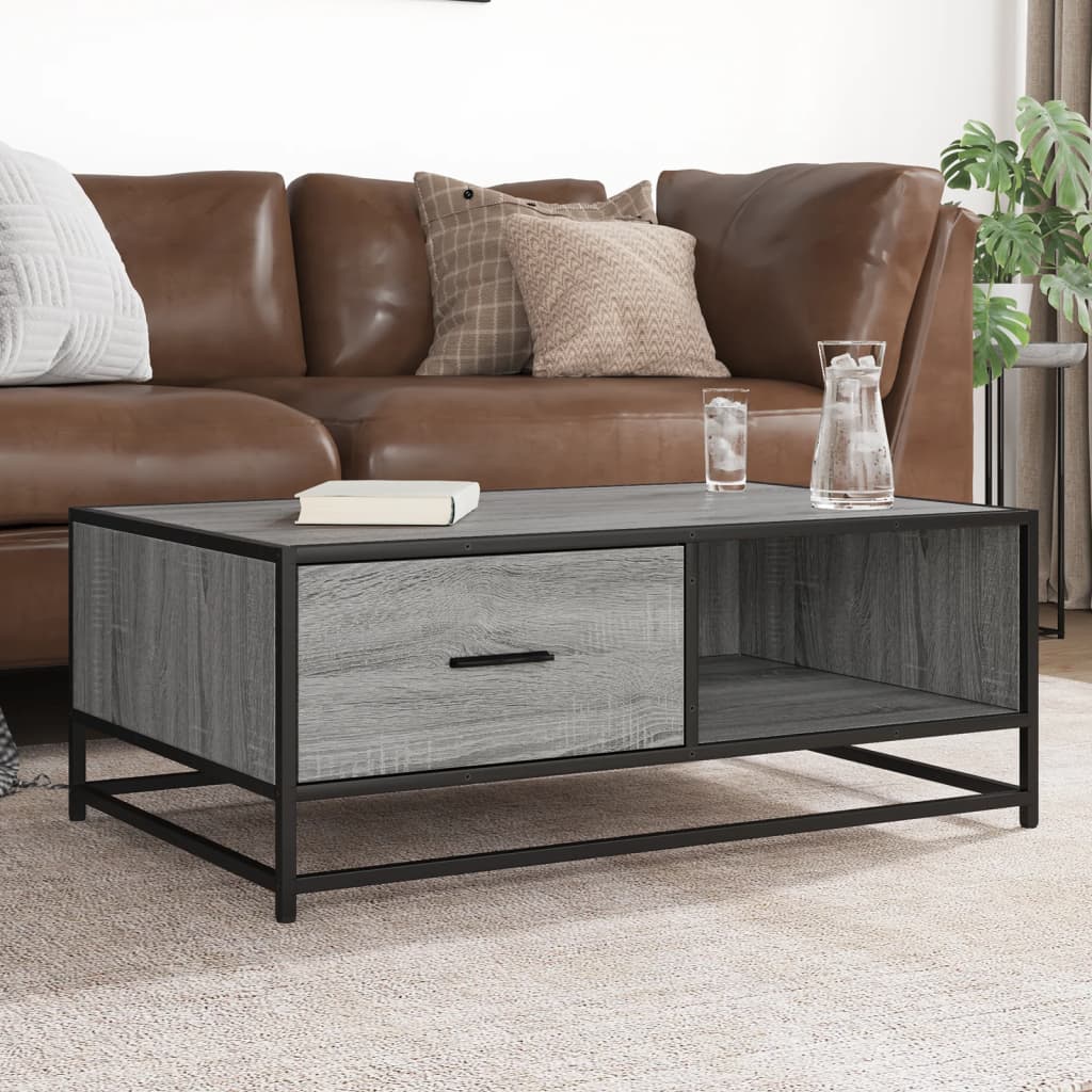 Coffee Table 90X57X35 Cm Engineered Wood And Metal