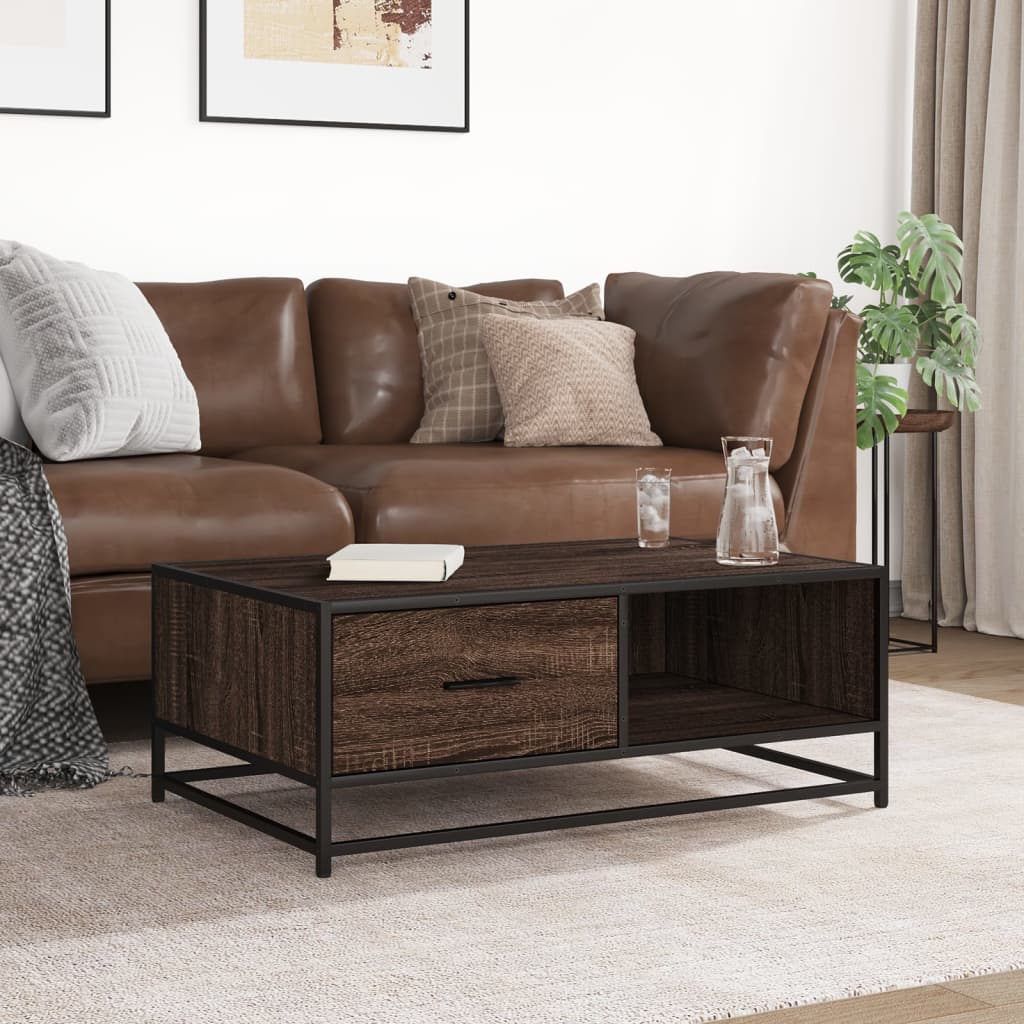 Coffee Table 90X57X35 Cm Engineered Wood And Metal