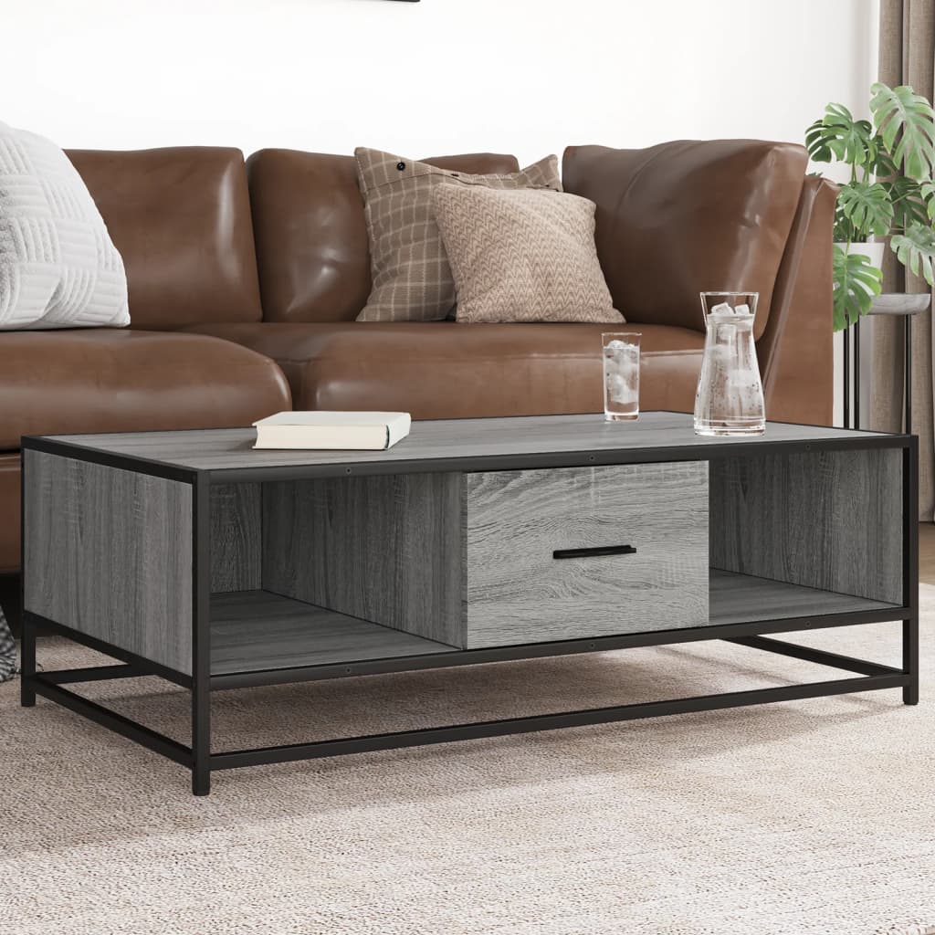 Coffee Table 100X57X35 Cm Engineered Wood And Metal