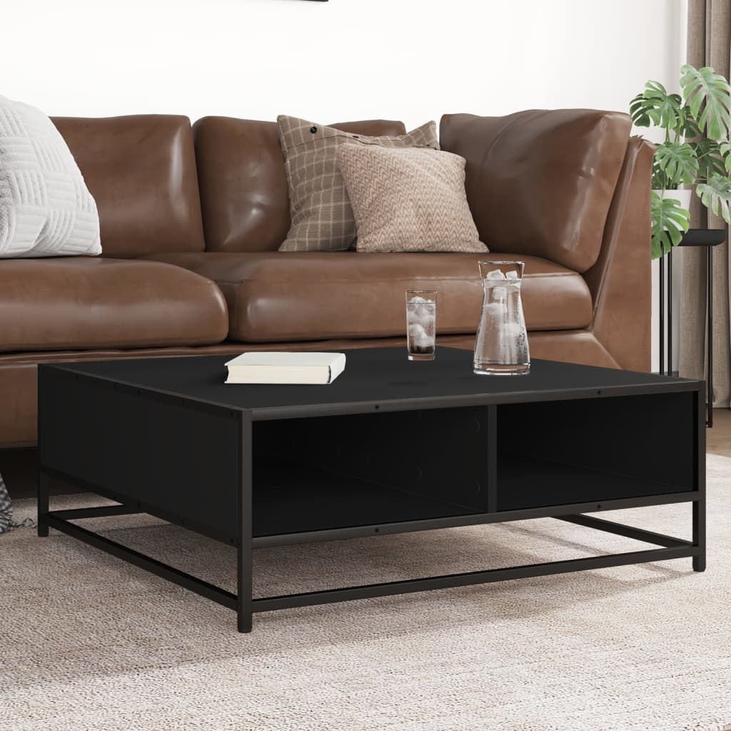 Coffee Table Smoked Oak Engineered Wood And Metal