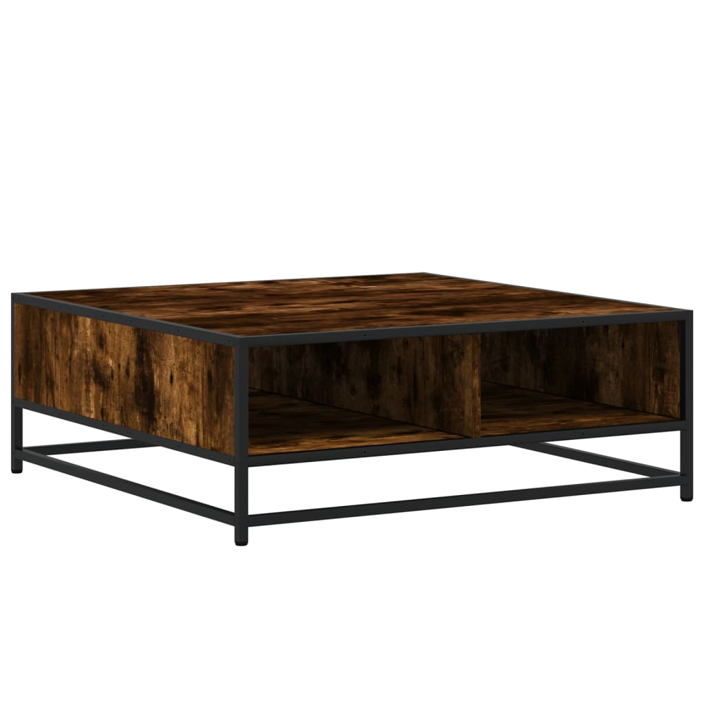 Coffee Table Smoked Oak Engineered Wood And Metal