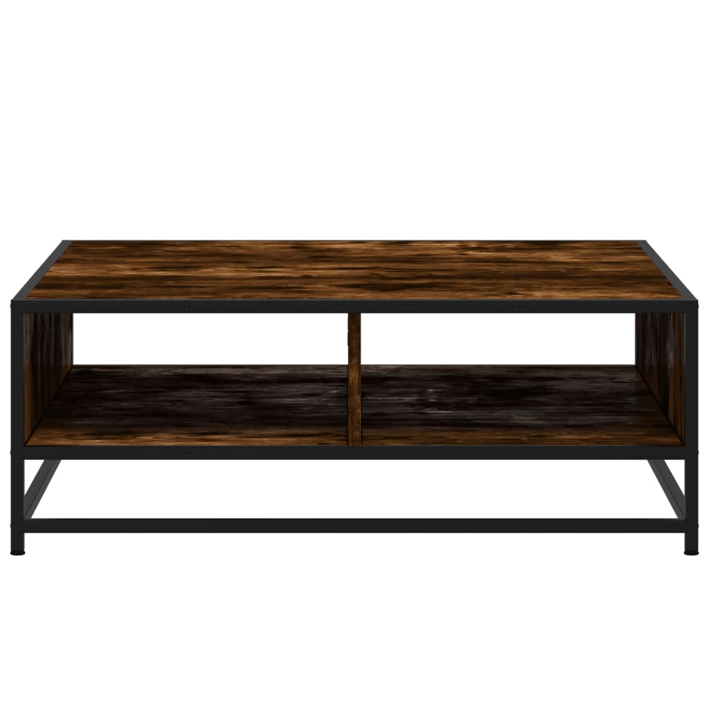 Coffee Table Smoked Oak Engineered Wood And Metal