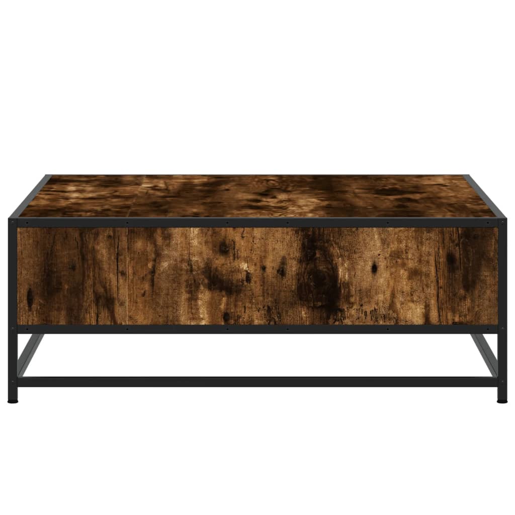 Coffee Table Smoked Oak Engineered Wood And Metal