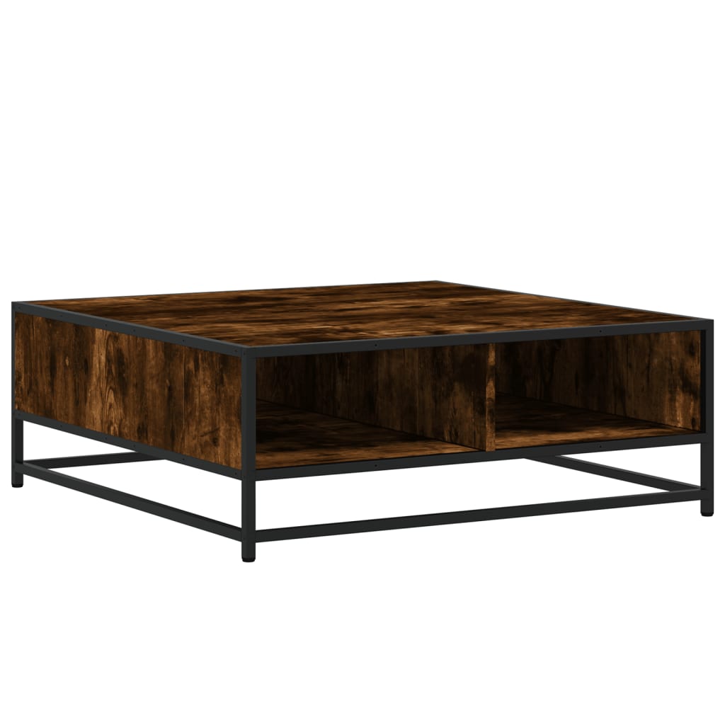 Coffee Table Smoked Oak Engineered Wood And Metal