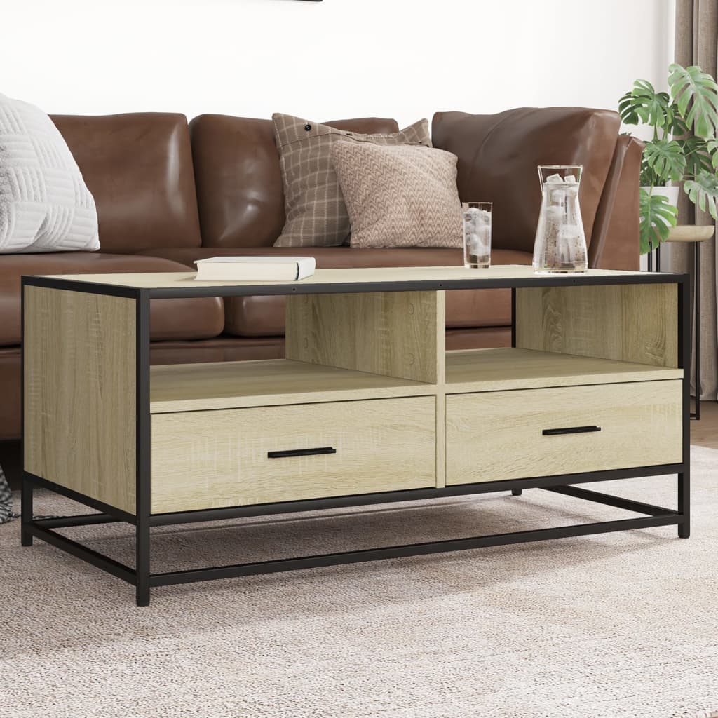 Coffee Table 100X50X45 Cm Engineered Wood And Metal