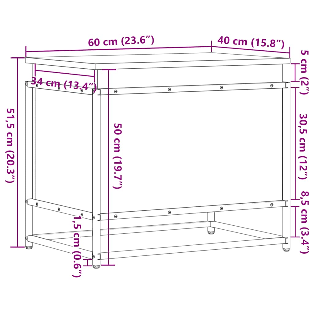 Storage Box With Lid Engineered Wood
