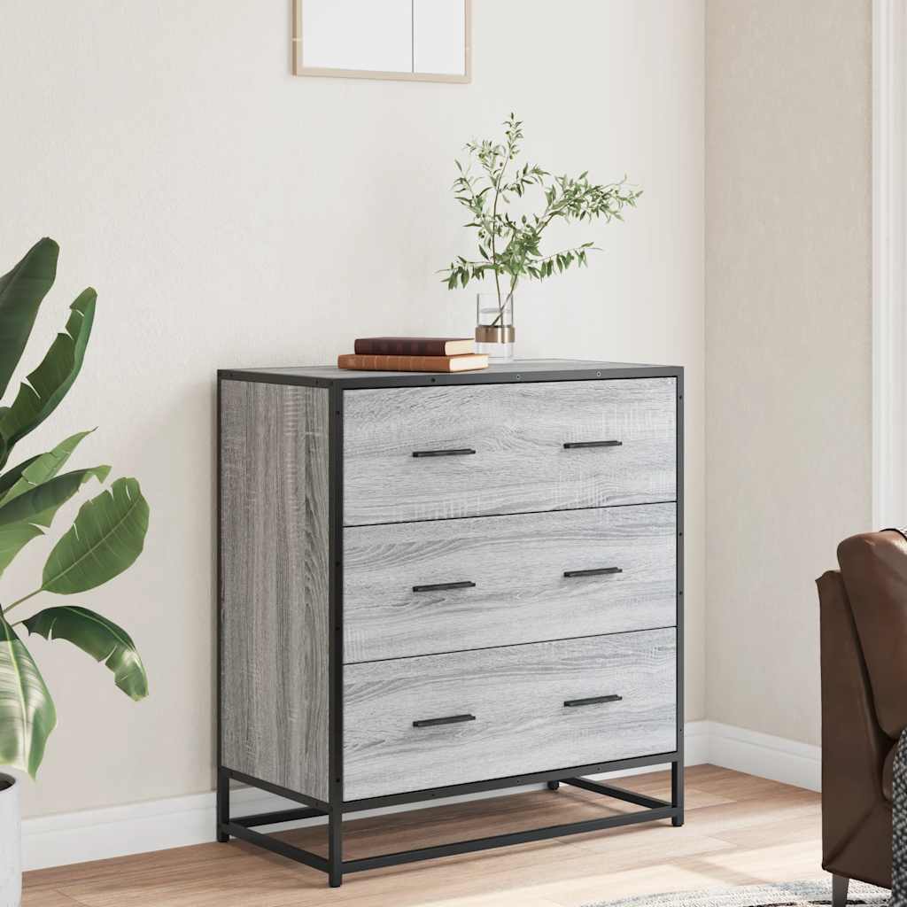 Sideboard 68X35X76 Cm Engineered Wood And Metal
