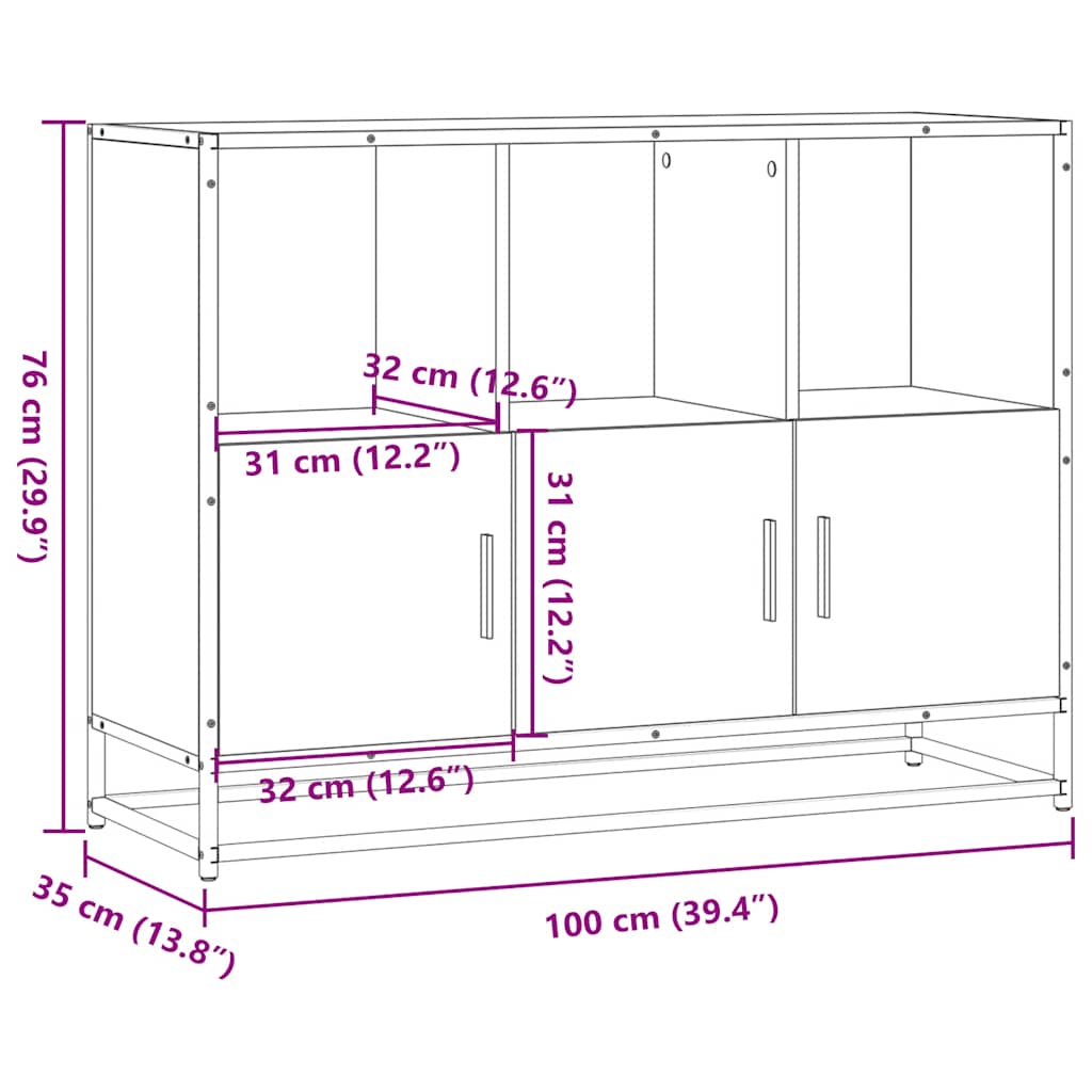 Sideboard 100X35X76 Cm Engineered Wood