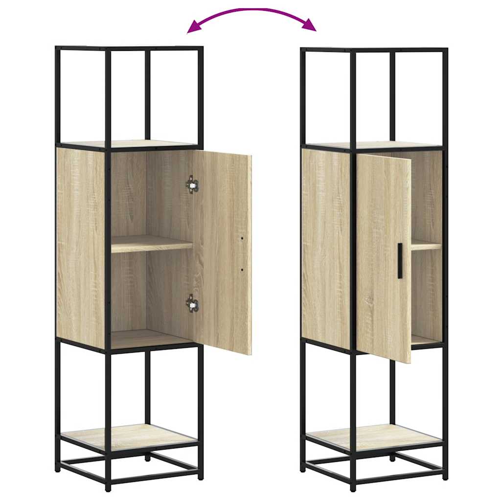 Highboard 35.5X35X139 Cm Engineered Wood And Metal