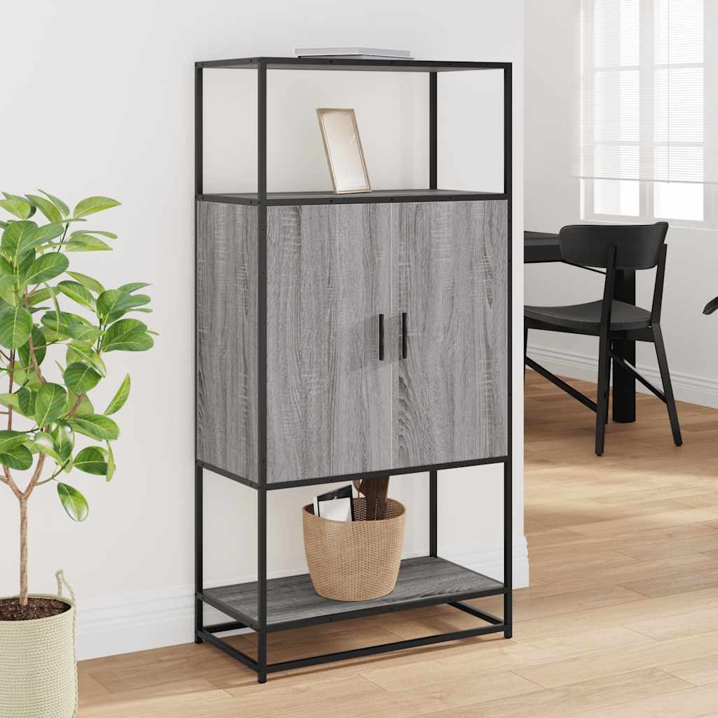 Highboard 68X35X139 Cm Engineered Wood And Metal
