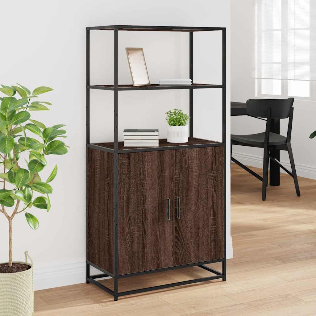 Highboard 68X35X139 Cm Engineered Wood And Metal