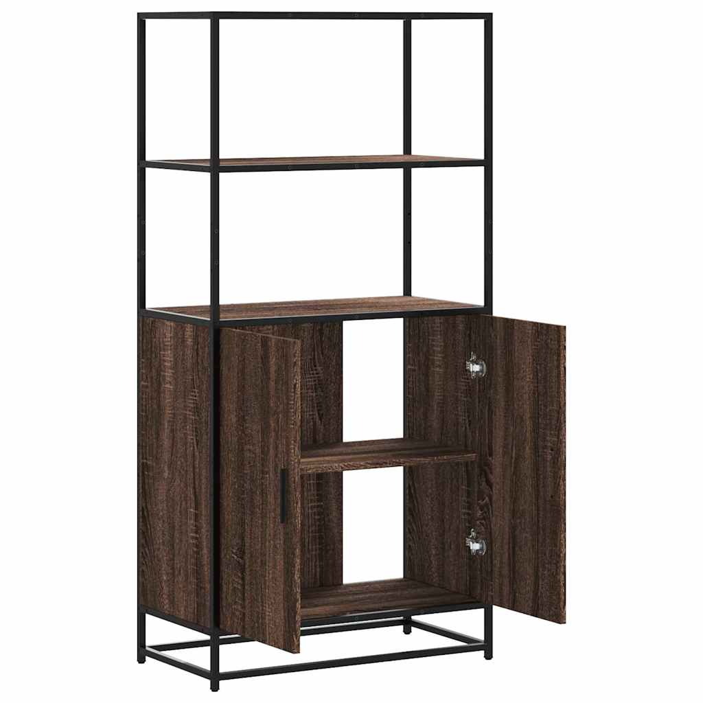 Highboard 68X35X139 Cm Engineered Wood And Metal
