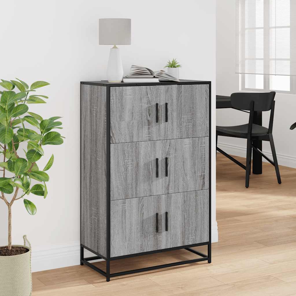 Highboard 68X35X106.5 Cm Engineered Wood And Metal