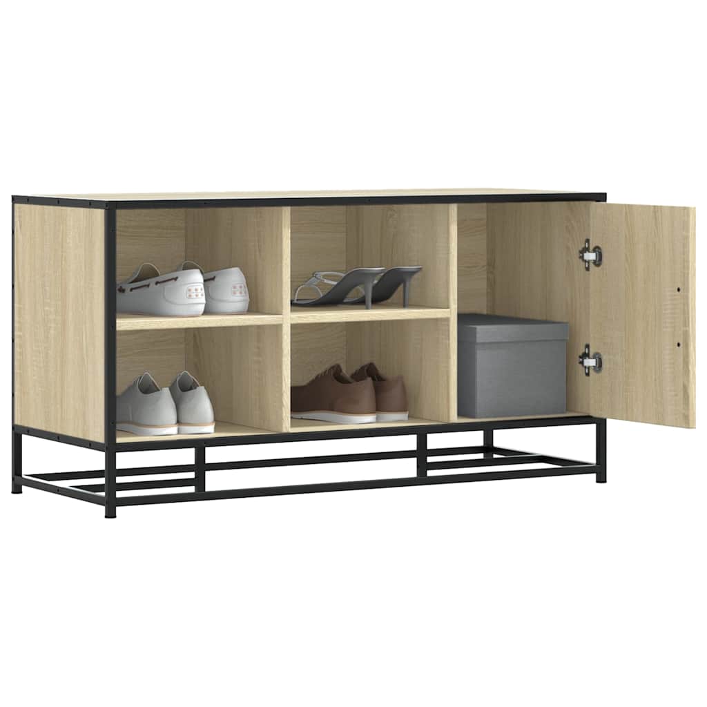 Shoe Bench 100X40X53.5 Cm Engineered Wood And Metal