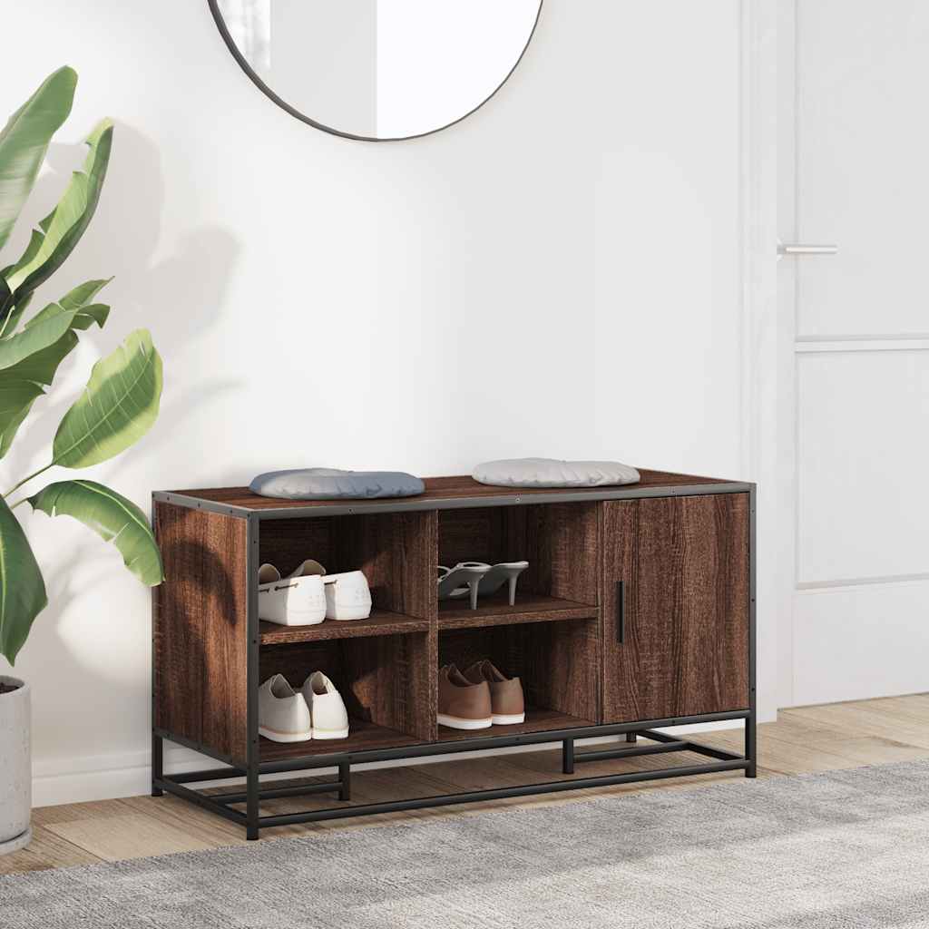 Shoe Bench 100X40X53.5 Cm Engineered Wood And Metal