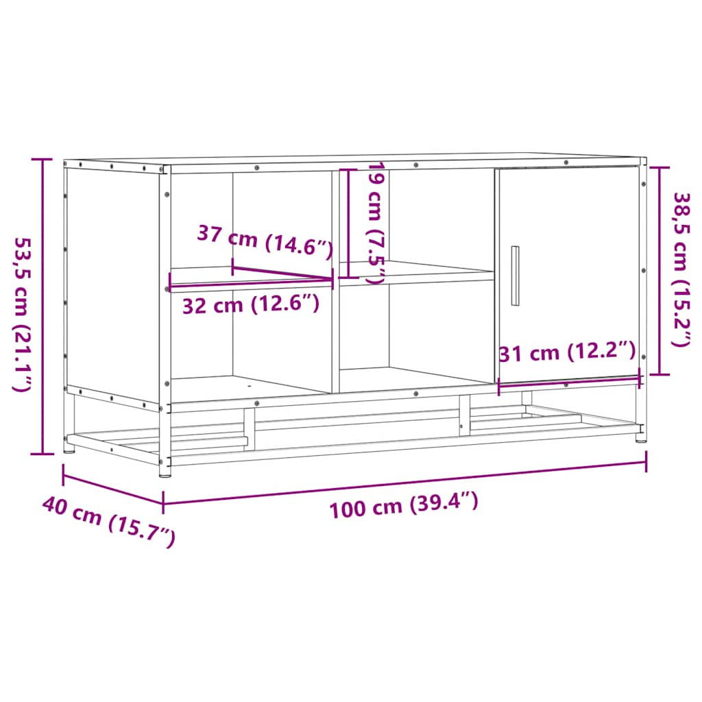 Shoe Bench 100X40X53.5 Cm Engineered Wood And Metal