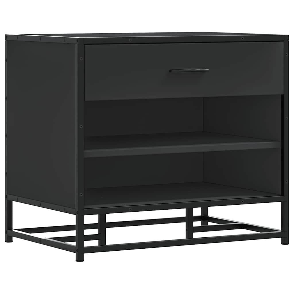 Storage & Entryway Benches Shoe Bench 60X40X53.5 Cm Engineered Wood Metal Black