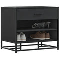 Storage & Entryway Benches Shoe Bench 60X40X53.5 Cm Engineered Wood Metal Black