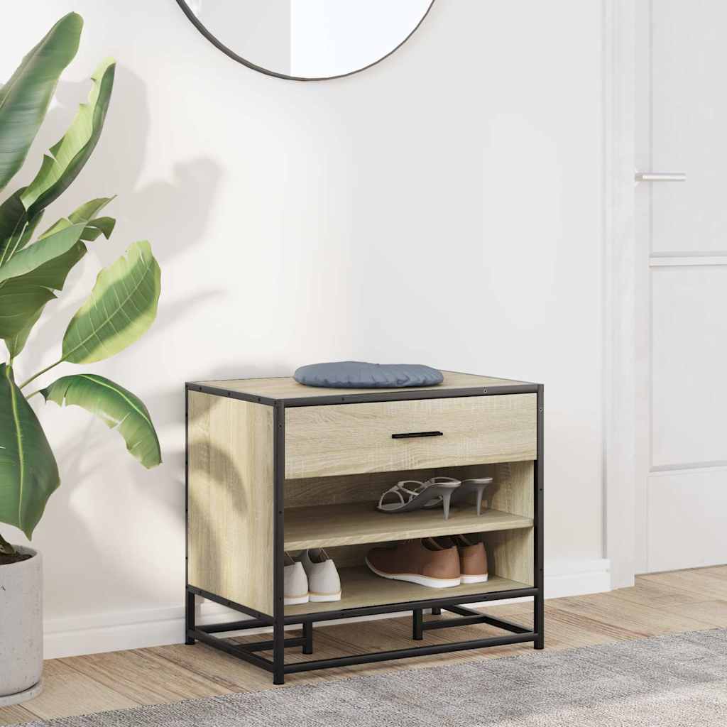 Storage & Entryway Benches Shoe Bench 60X40X53.5 Cm Engineered Wood Metal Black