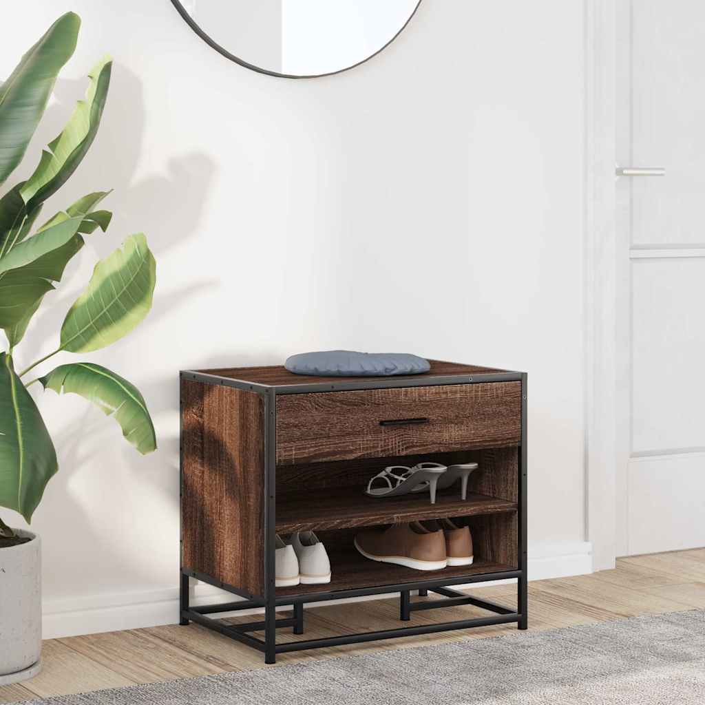 Shoe Bench 60X40X53.5 Cm Engineered Wood And Metal
