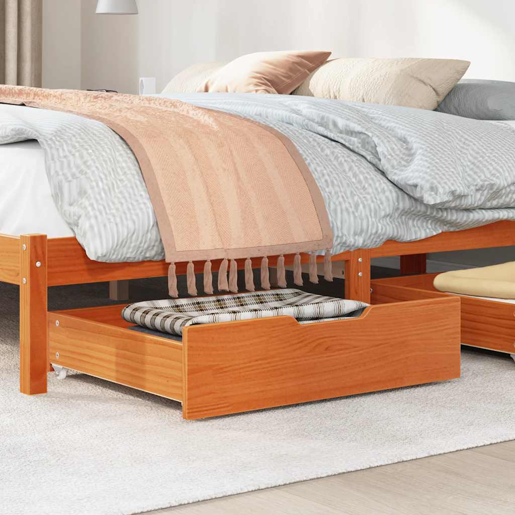 Under-Bed Drawers 2 Pcs 75X55X17 Cm Solid Wood Pine