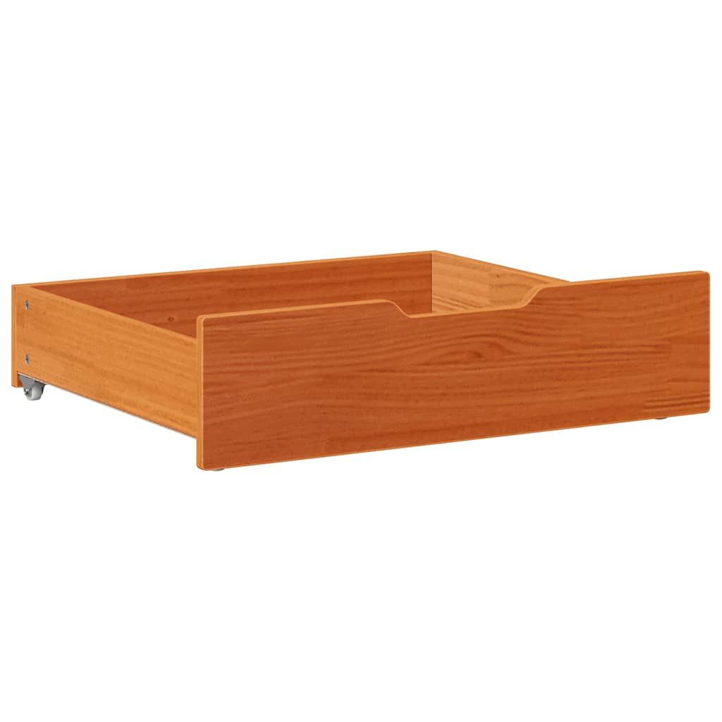 Under-Bed Drawers 2 Pcs 75X55X17 Cm Solid Wood Pine