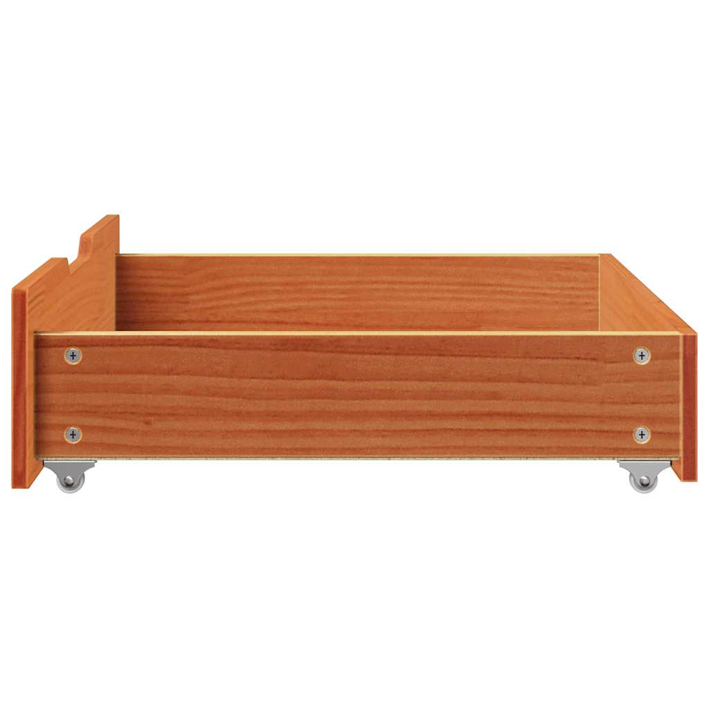 Under-Bed Drawers 2 Pcs 75X55X17 Cm Solid Wood Pine