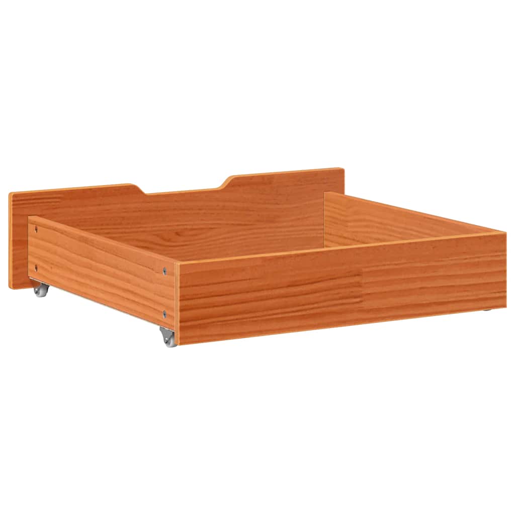 Under-Bed Drawers 2 Pcs 75X55X17 Cm Solid Wood Pine