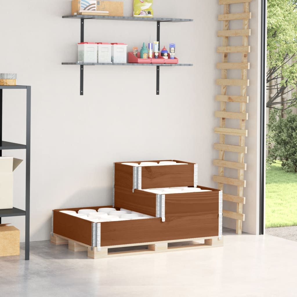 3-Tier Raised Bed Brown 120X80 Cm Solid Wood Pine