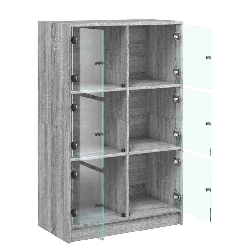 Highboard With Doors 68X37X109 Cm Engineered Wood