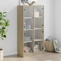 Highboard With Doors 68X37X142 Cm Engineered Wood