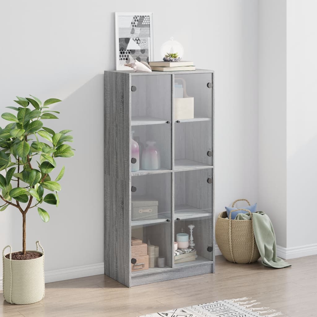Highboard With Doors 68X37X142 Cm Engineered Wood