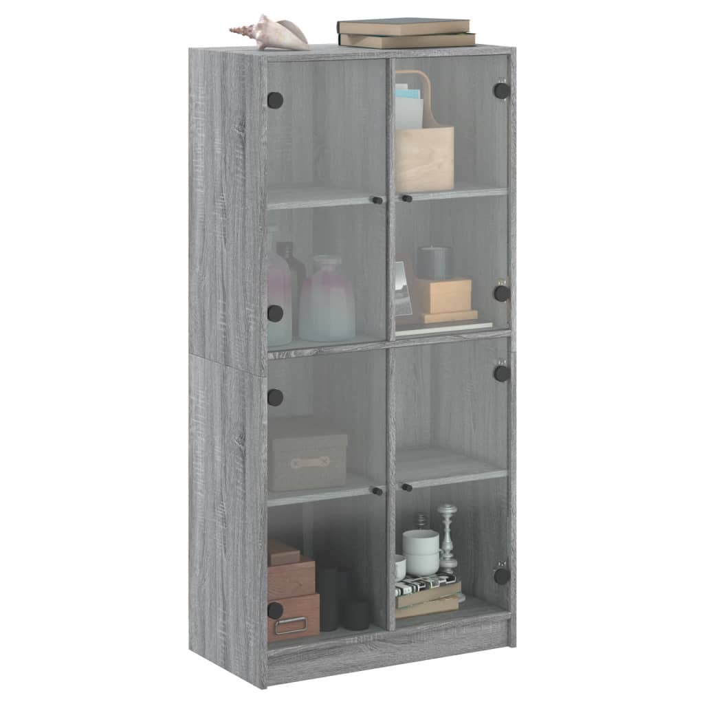 Highboard With Doors 68X37X142 Cm Engineered Wood