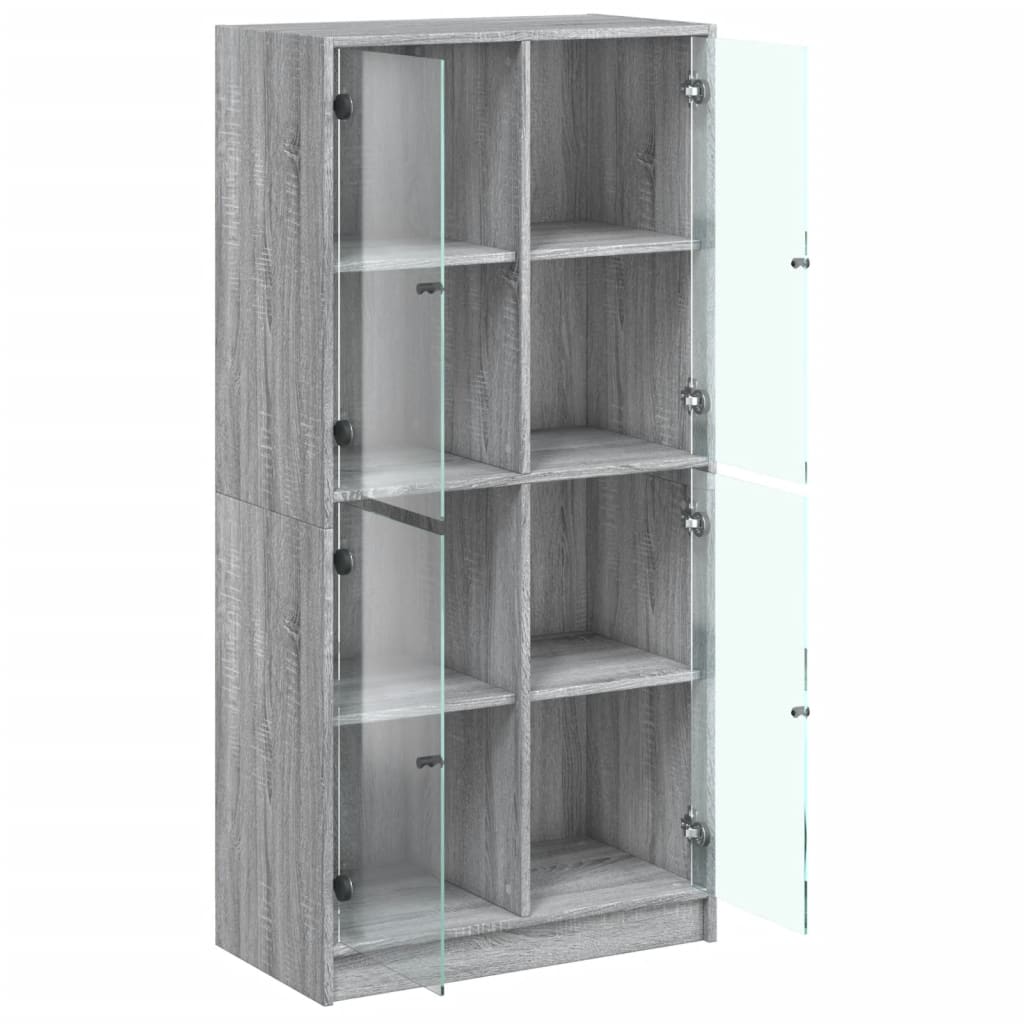 Highboard With Doors 68X37X142 Cm Engineered Wood