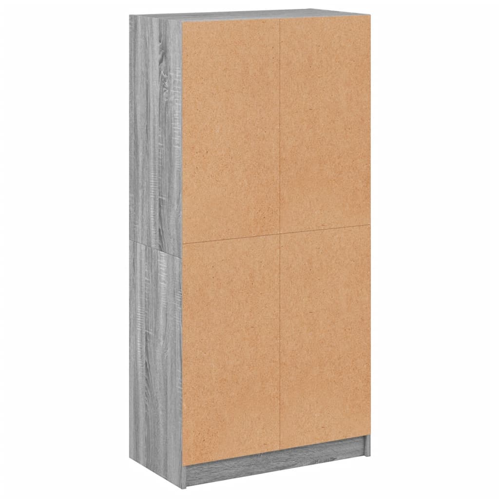 Highboard With Doors 68X37X142 Cm Engineered Wood