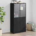 Highboard With Doors 68X37X142 Cm Engineered Wood