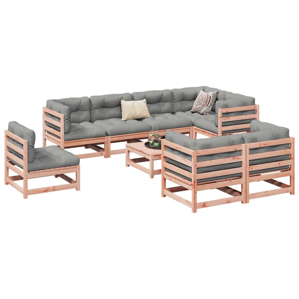 9 Piece Garden Sofa Set Solid Wood Pine