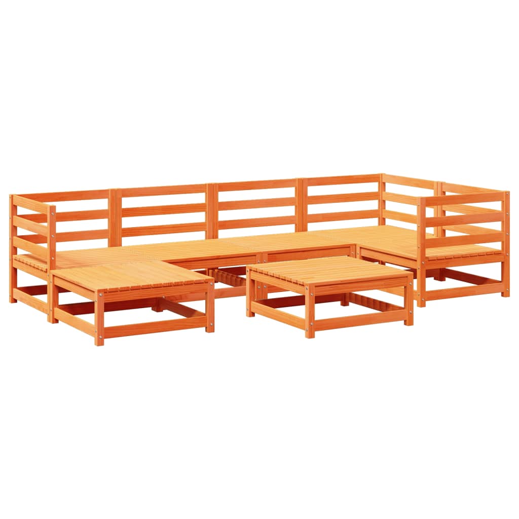 7 Piece Garden Sofa Set Solid Wood Pine